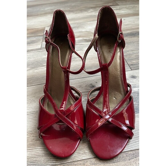 Unisa Women’s Red Patient Open Toe Strappy Heel Sandal Size 8.5 - Picture 1 of 8